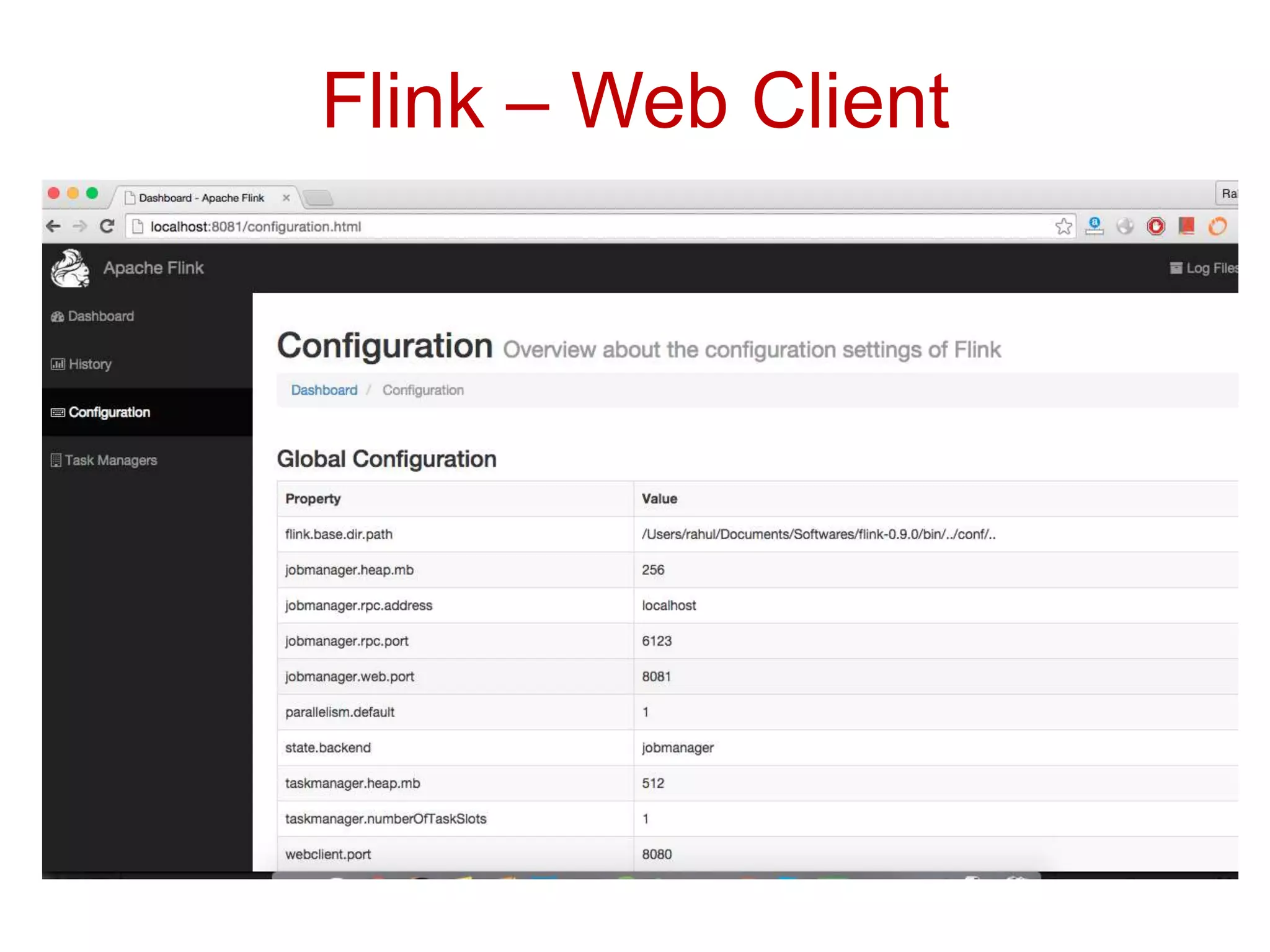 Flink – Web Client
 