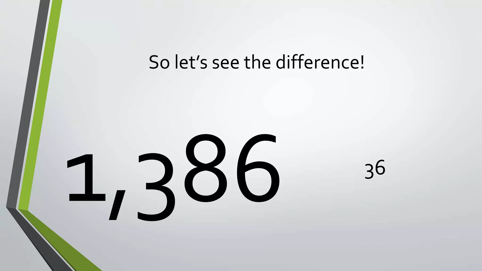 So let’s see the difference! 
1,386 36 
 