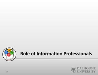 Role	
  of	
  Informa6on	
  Professionals	
  
54	
  
 