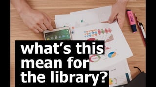 stocksnap.io/photo/QVKE96OD36
what’s this
mean for
the library?
 