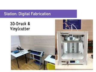 Station: Digital Fabrication
3D-Druck &
Vinylcutter
 