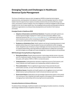 Emerging Trends and Challenges in Healthcare Revenue Cycle Management ...