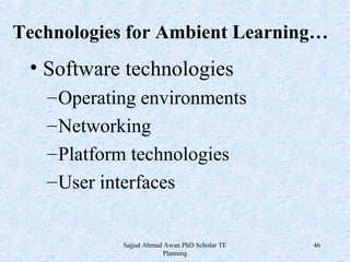 Ubiquitous Technology and Ambient Learning Opening New Ways to ...