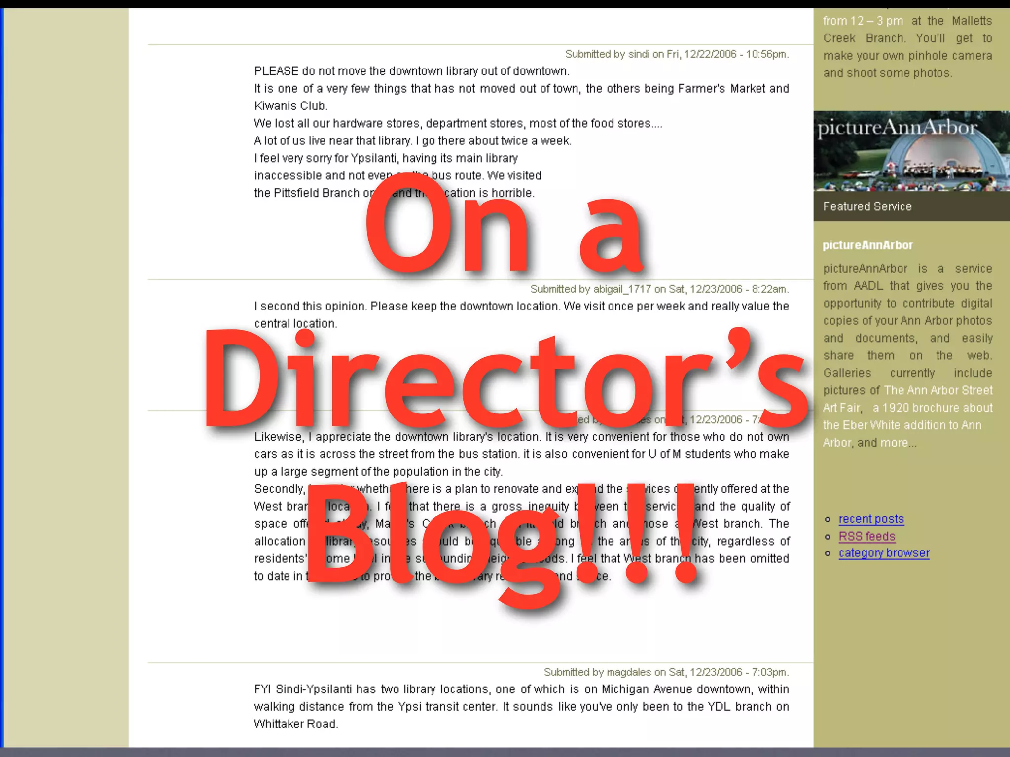 On a
Director’s
 Blog!!!
 
