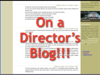 On a
Director’s
 Blog!!!
 