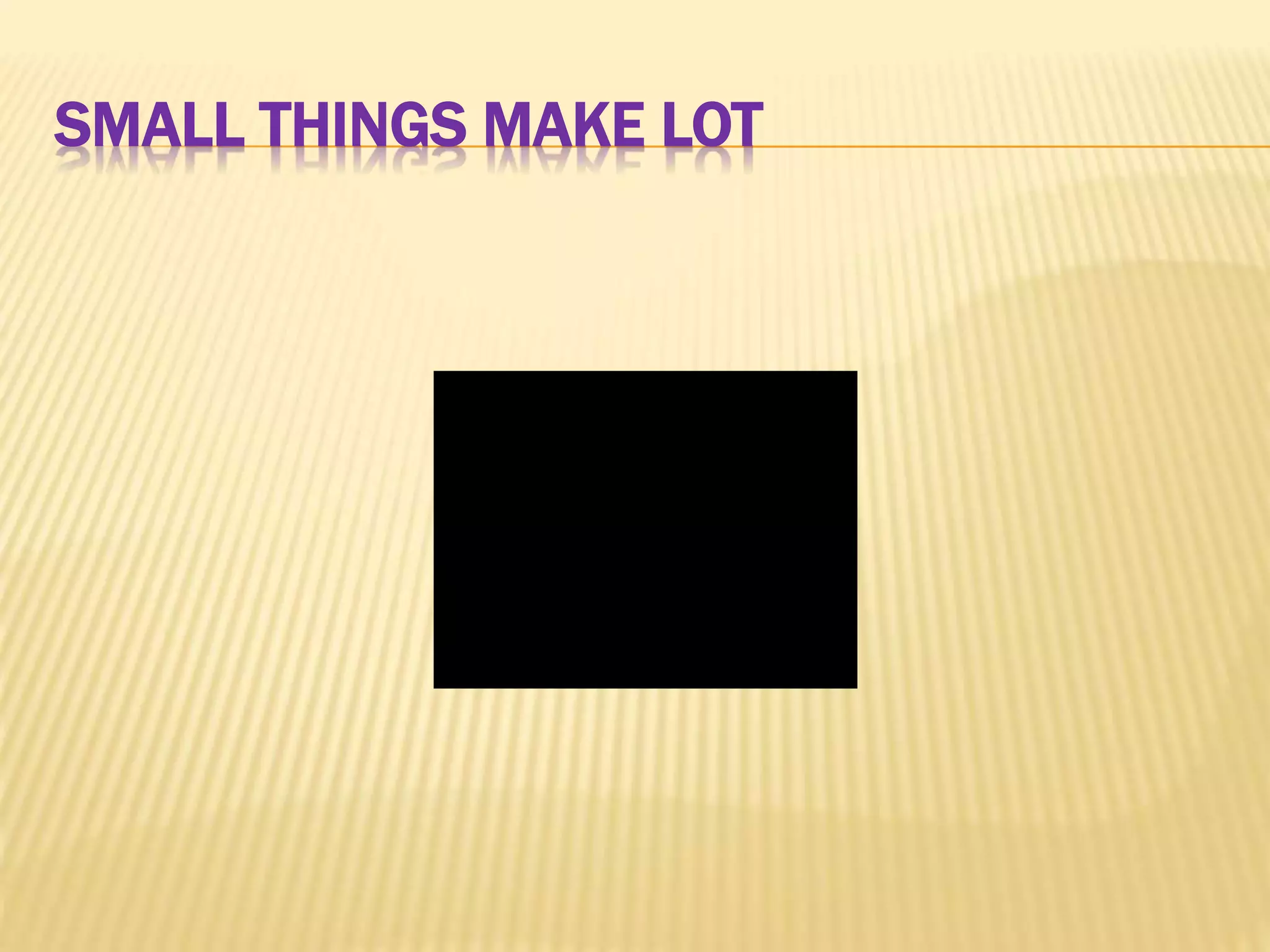 SMALL THINGS MAKE LOT