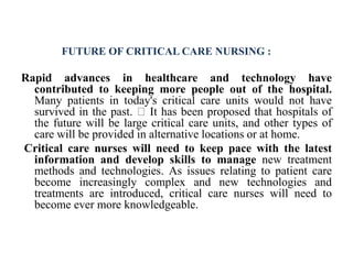 Emerging Trends in Critical Care Nursing | PPTX