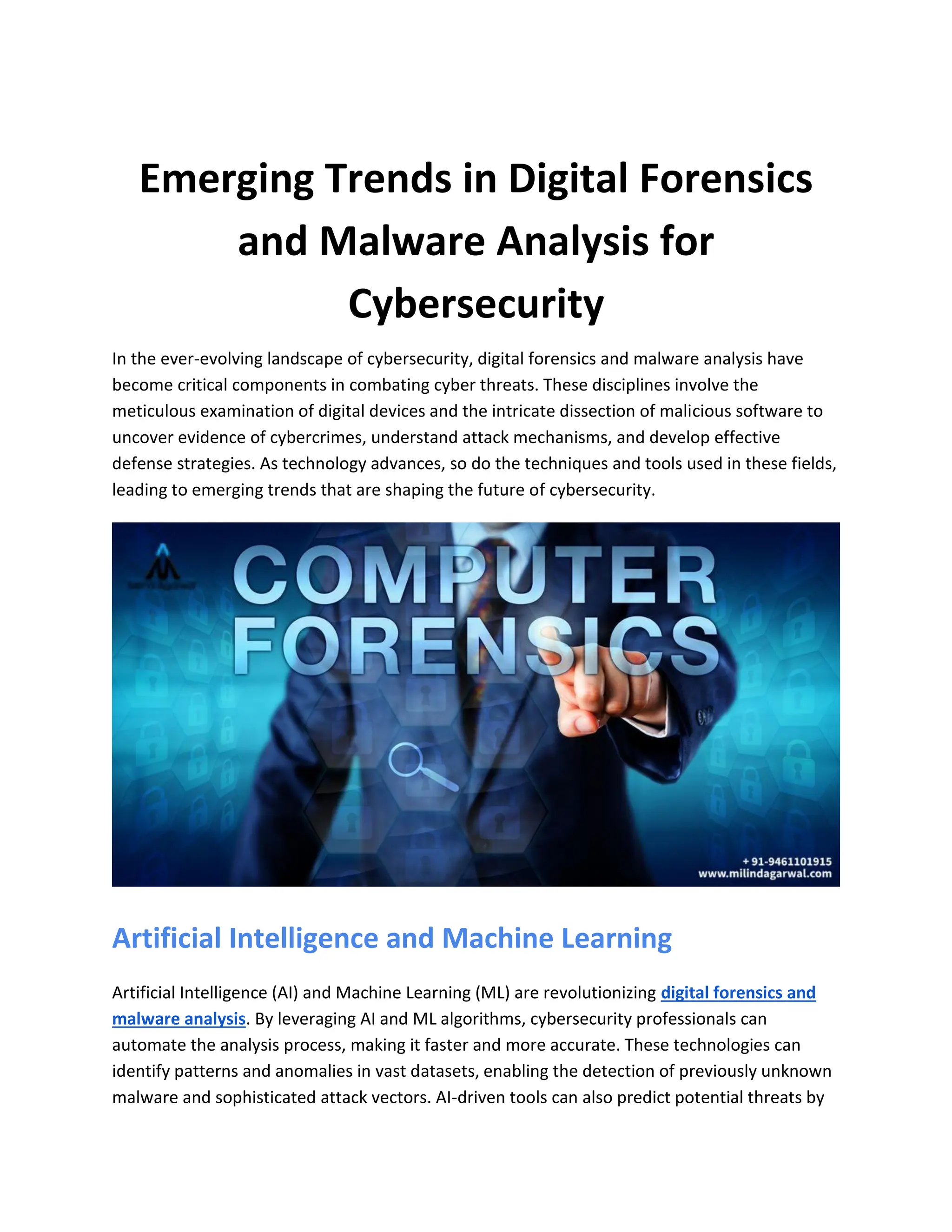 Emerging Trends In Digital Forensics And Malware Analysis For Emerging Trends In Digital Forensics And Malware Analysis For