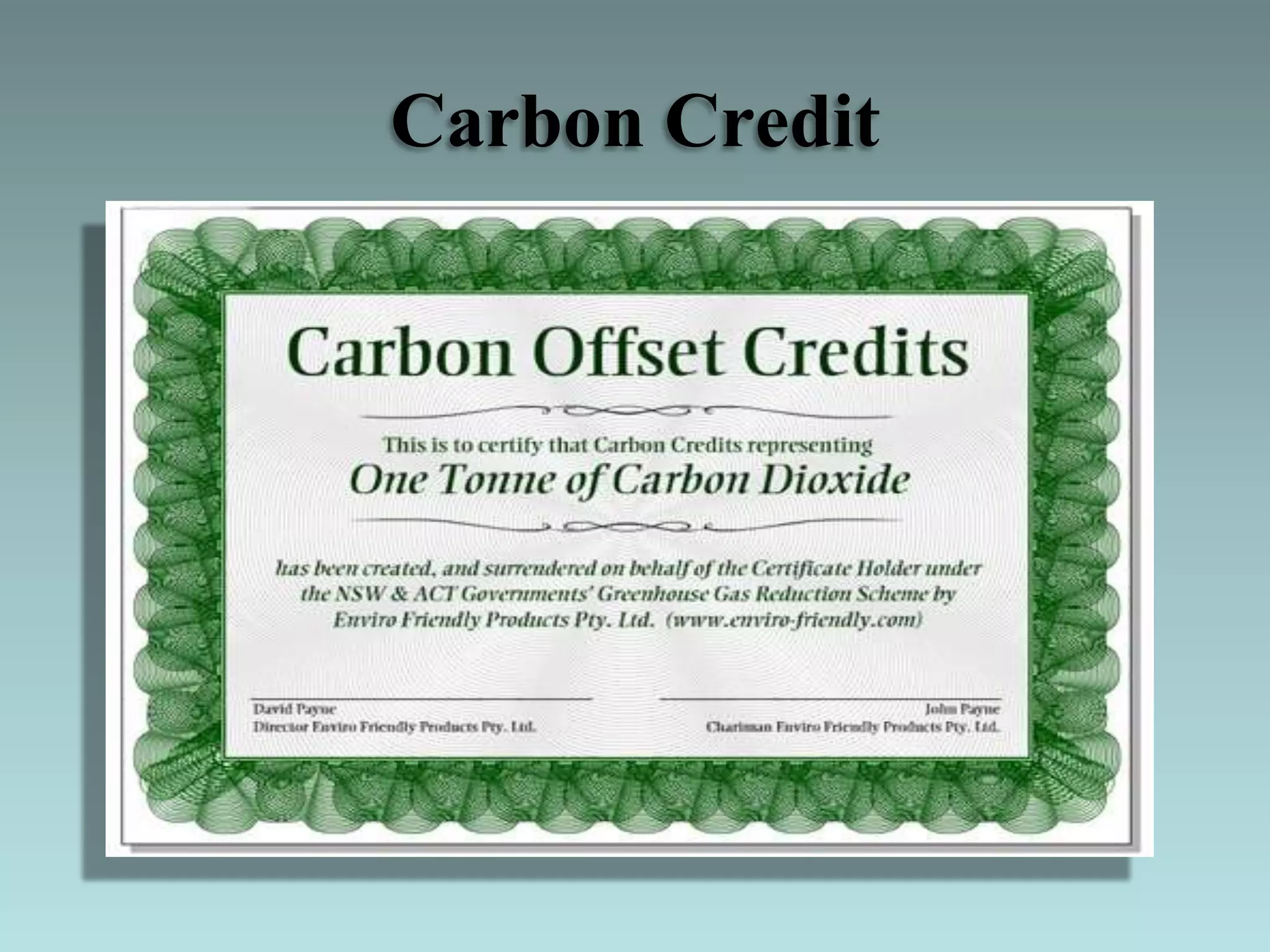 Carbon Credit
 