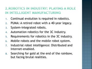 Emerging trends in industrial robotics | PPTX