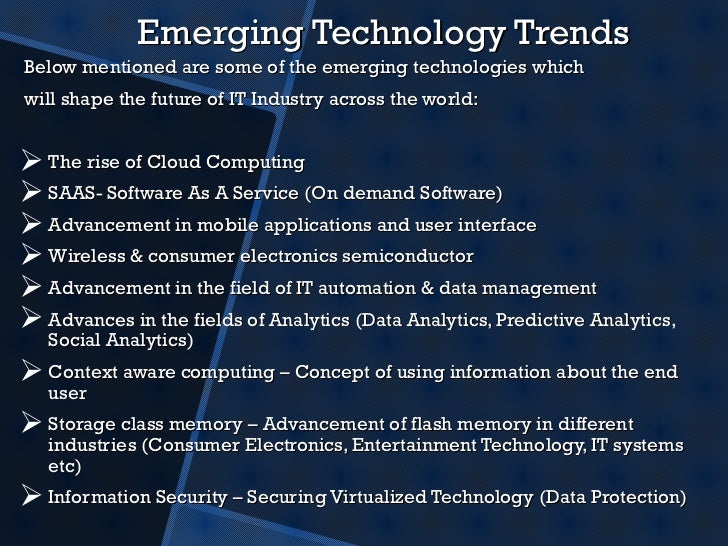 Emerging trends in information technology 2012 ppt presentation