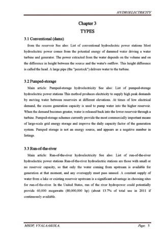 MICRO PROJECT ON , HYDROELECTRICITY & HYDROELECTRIC POWER PLANT | PDF