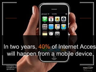 In two years,  40%  of Internet Access will happen from a mobile device.   