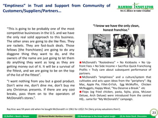 American Bamboo Innovators: Not Your Typical List…                                                                Bamboo nnovator
                                                                                                                   R.E.S.-ilience in Value Creation


          S&P 500 index




                                                                                                                                                      23
(1) Buffett + Bosch + Baiyao    (2) Mental Model: Bamboo Innovator
                               (2) Mental Model: Bamboo Innovator    (3) Boobytraps in the Asian Capital Jungle   (4) An Asian Stock Discussion
 