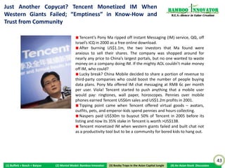 Bamboo nnovator
India: Parsi Power! Parsi Bamboo Innovators                                                                          R.E.S.-ilience in Value Creation




                                          $1.4B                                                                     $4.1B
                                            Mkt Cap                                                                   Mkt Cap




                                              $4.7B                                                       $56.8B
                                                Mkt Cap                                                     Mkt Cap




         The Parsis settled in Mumbai in the 1640s when the city was under Portuguese control. By the mid 19th-century, Parsi
      industrialists had launched trading, printing and engineering businesses and in 1854, founded the city’s first commercial bank.
      The Parsis have a wholly disproportionate influence in Mumbai and India compared to their tiny population. Even the Bombay
      Stock Exchange building is named after a Parsi - Jeejeebhoy Towers, named after stockbroker Phiroze Jeejeebhoy, the exchange's
      first president. Globally there are probably no more than 120,000, with the largest group outside Mumbai in Toronto.
         Tata was founded by a Parsi, Jamshyd Tata, who was brought up in the small, dusty trading town of Navsari on the Gujarat
      coast. He started a steel business in Eastern India, and from there his successors as Chairmen – Parsis all – have built the
      company into the megalith it is today.


                                                                                                                                                        43
(1) Buffett + Bosch + Baiyao     (2) Mental Model: Bamboo Innovator    (3) Boobytraps
                                                                      (3) Booby Traps in the Asian Capital Jungle   (4) An Asian Stock Discussion
 