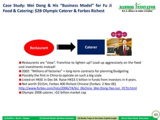 Propping via (Artificial) Cash Sales and Tunneling Out via                                                                                       Bamboo nnovator
Related Lending                                                                                                                                   R.E.S.-ilience in Value Creation




 Jian, M. and T.J. Wong (2008), Propping Through Related Party Transactions, Review of Accounting Studies 15(1): 70-105

                                                                                                                                                                                     65
(1) Buffett + Bosch + Baiyao                   (2) Mental Model: Bamboo Innovator                   (3) Boobytraps
                                                                                                   (3) Booby Traps in the Asian Capital Jungle   (4) An Asian Stock Discussion
 
