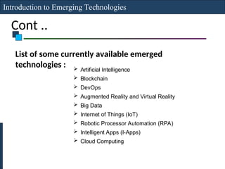Emergin one & Two Introduction to Emerging snd Data science.ppt