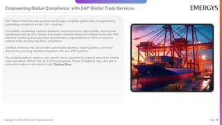 Optimize Business Efficiency with SAP Solutions | Emergys | PPTX