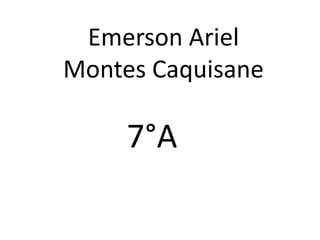 Emerson Ariel
Montes Caquisane

     7°A
 