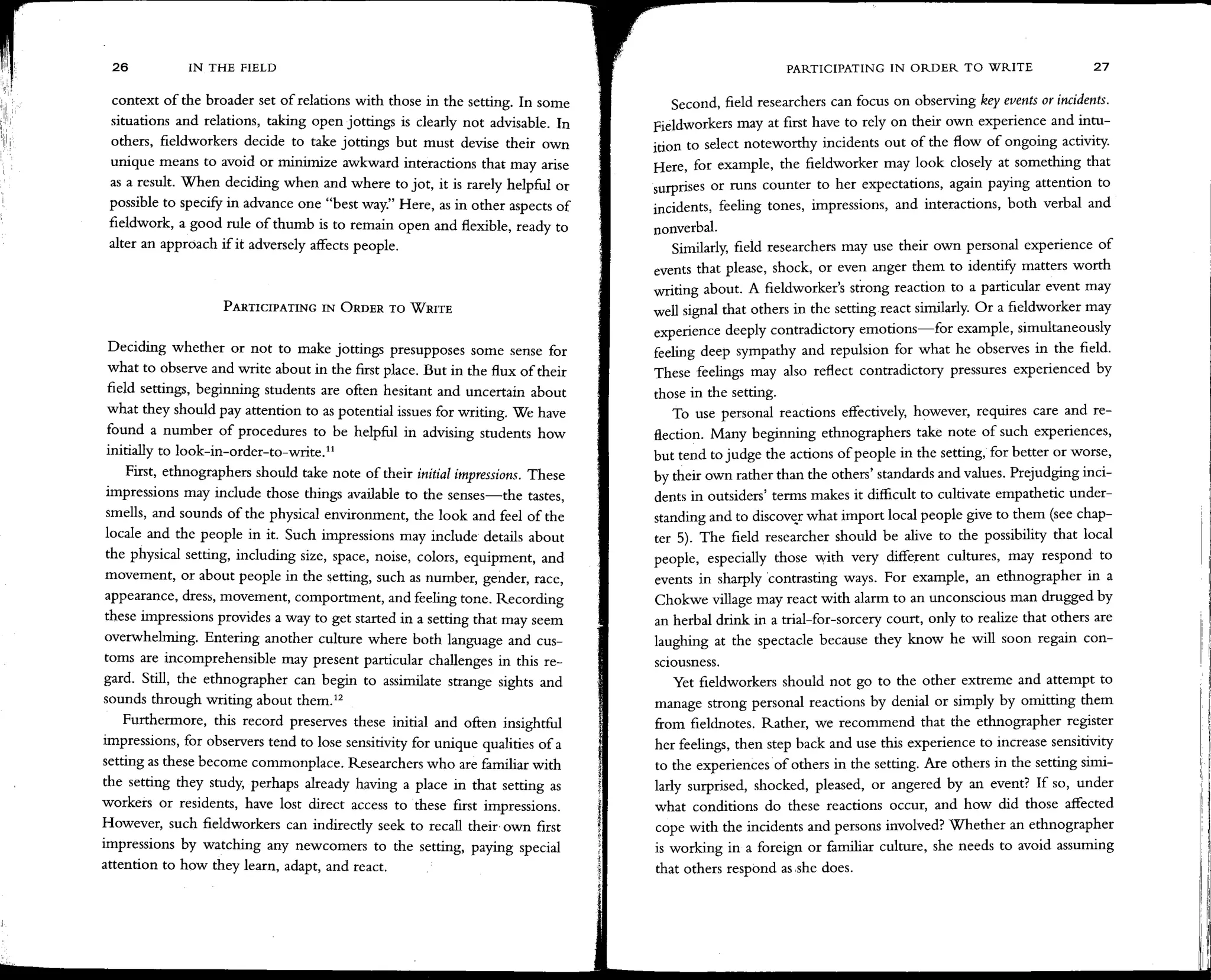 Emerson, et al writing ethnographic field notes | PPT