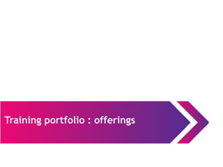 Training portfolio : offerings
 