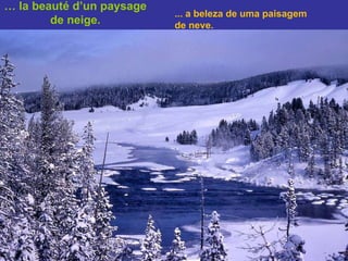 …  la beauté d’un paysage de neige. ... a beleza de uma paisagem de neve. 