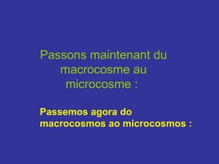 Passons maintenant du macrocosme au microcosme :  Passemos agora do macrocosmos ao microcosmos : 