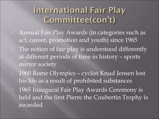 A brief history of fair play at the Olympics