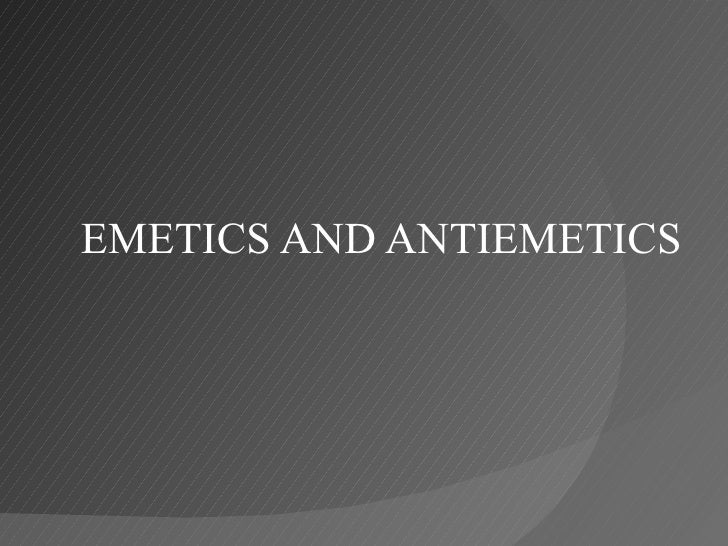 Emetics and antiemetics