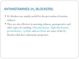 EMETICS AND ANTIEMETICS and classificationppt | PPT