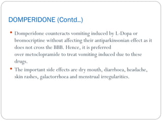 EMETICS AND ANTIEMETICS and classificationppt | PPT
