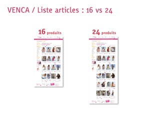 VENCA / Liste articles : 16 vs 24

         16 produits      24 produits
 