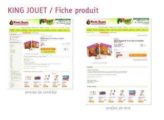 KING JOUET / Fiche produit




    version de contrôle



                             version de test
 