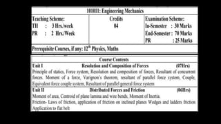 ENGINEERING MECHANICS UNIT 1 SPPU | PPTX