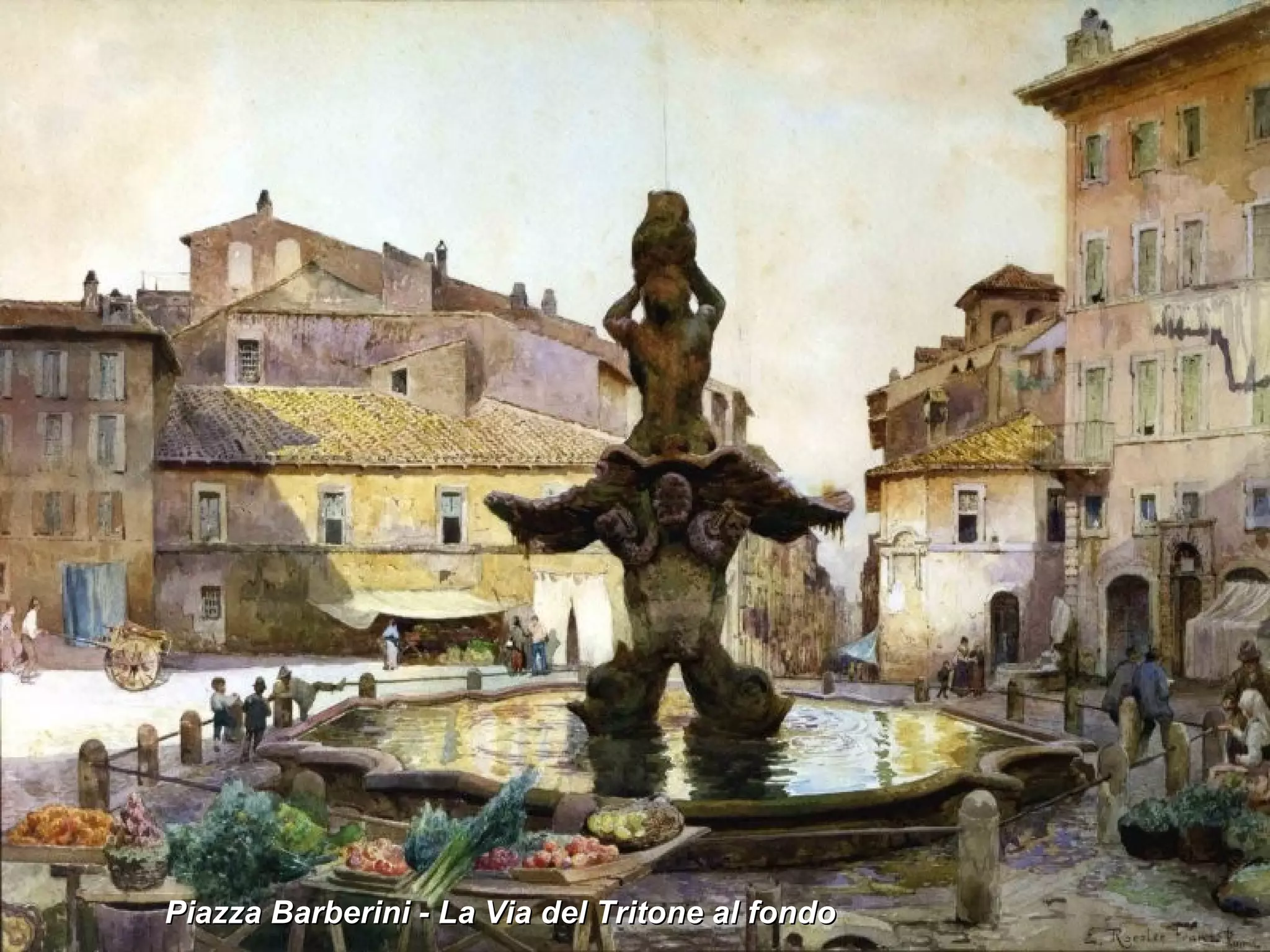 Piazza Barberini - La Via del Tritone al fondo  