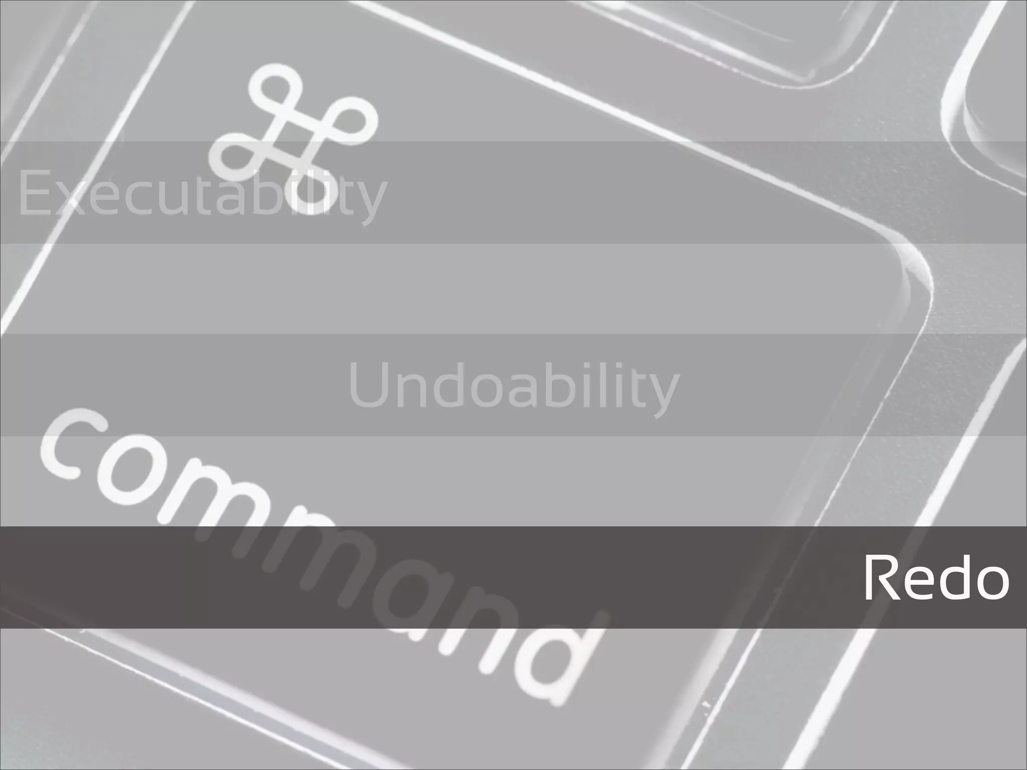 Executability


           Undoability


                         Redo
 