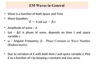 Uniform Wave Pattern Uniform Plane Wave in different medium - Dr. Rizwan | PPT