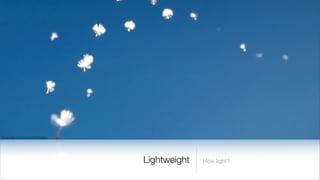 http://www.ﬂickr.com/photos/roberts87/2646193801/




                                                    Lightweight   How light?
 