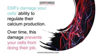 EMFs damage your
cells’ ability to
regulate their
calcium production.
Over time, this
damage prevents
your cells from
doing their job.
SUPERCHARGEDMOVIE.COM
 