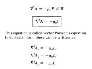This equation is called vector Poisson's equation.
In Cartesian form these can be written as
 