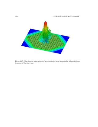 268 Electromagnetic Field Theory
Figure 26.5: The directive gain pattern of a sophisticated array antenna for 5G applications
(courtesy of Ozeninc.com).
 
