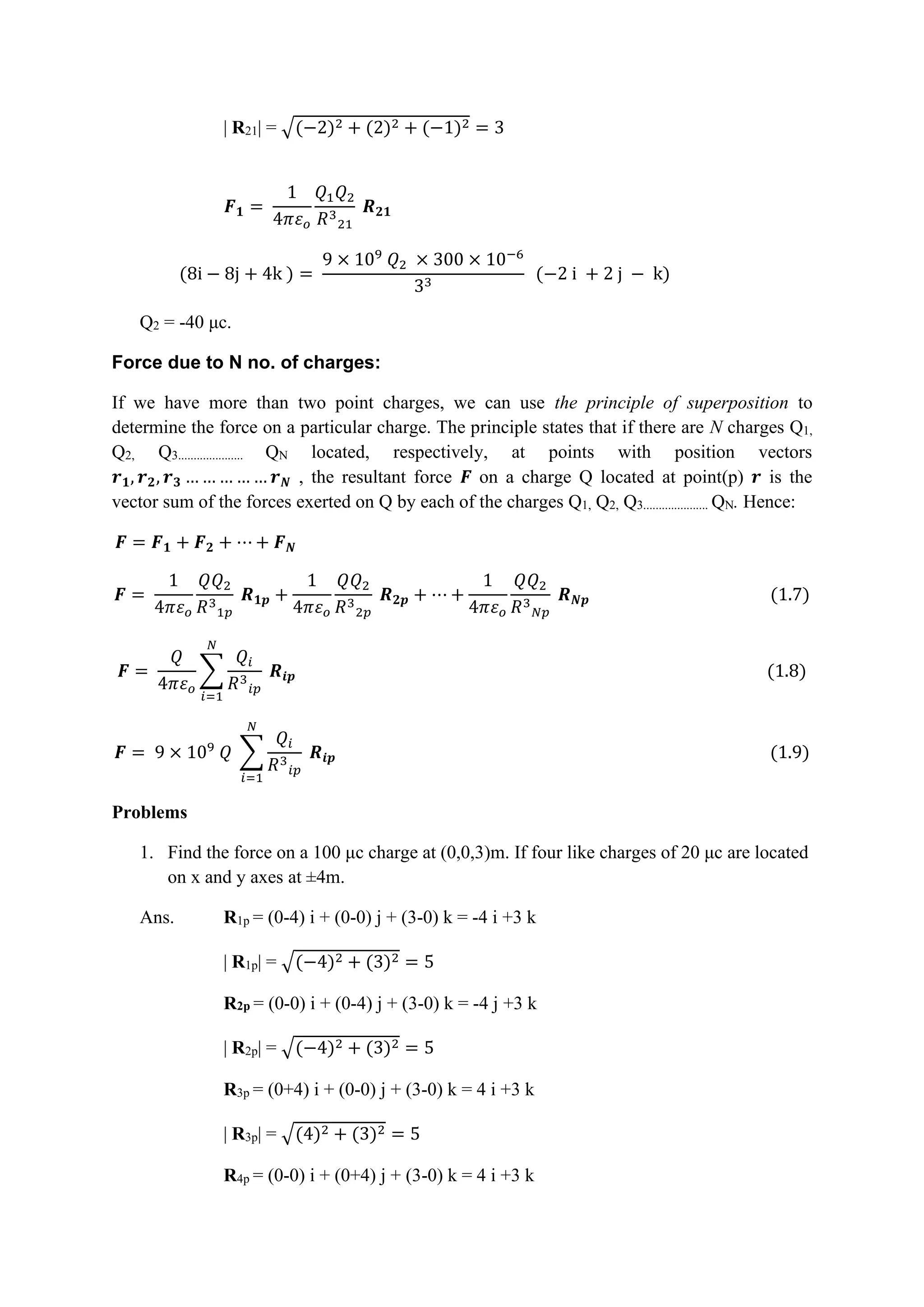EMF unit-1 ELECTROSTATICS: Coulomb’s Law, Gauss’s Law | PDF