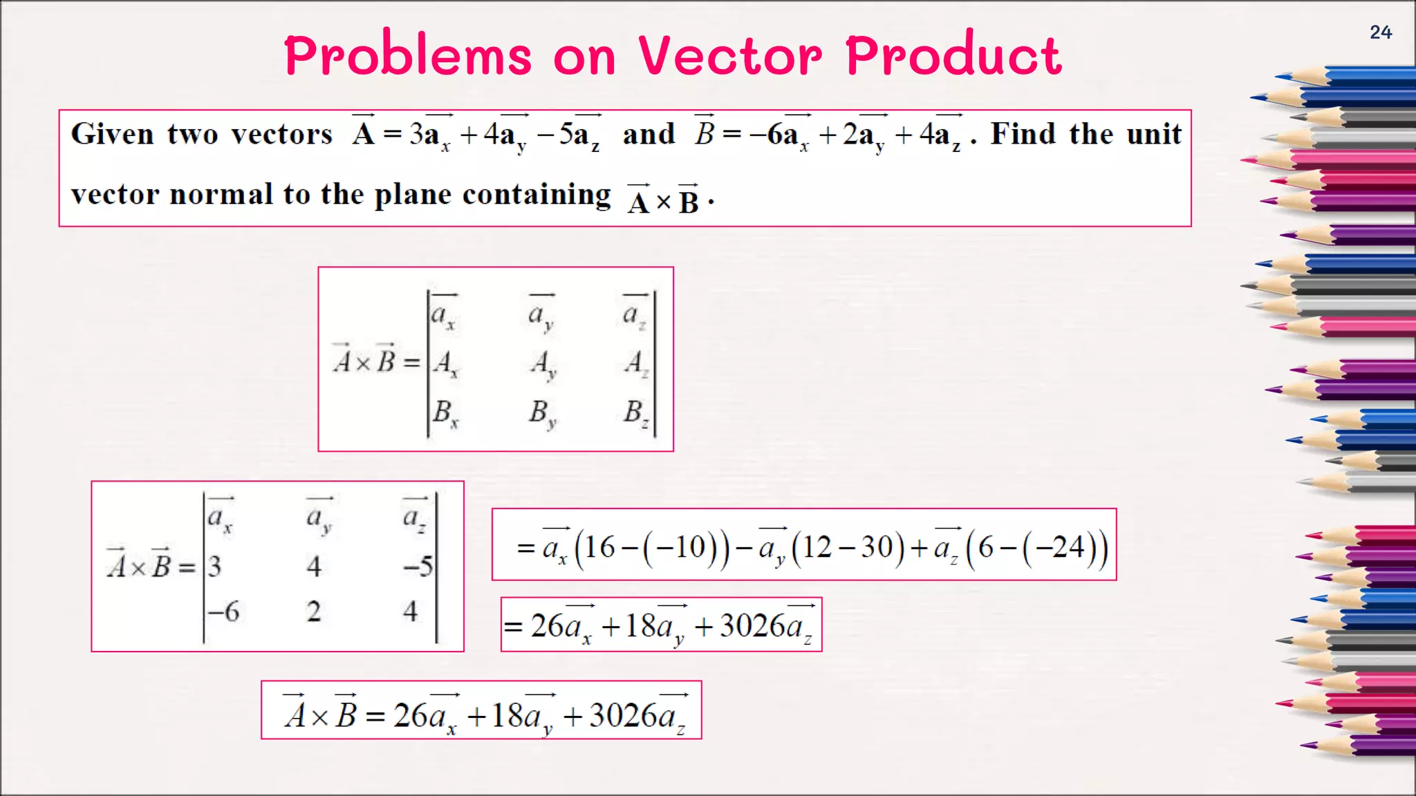 Problems on Vector Product
24
 