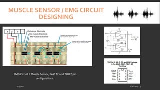 MUSCLE SENSOR / EMG CIRCUIT
DESIGNING
EMG Circuit / Muscle Sensor, INA122 and TL072 pin
configurations.
19.5.2017 ICRES 2017 7
 