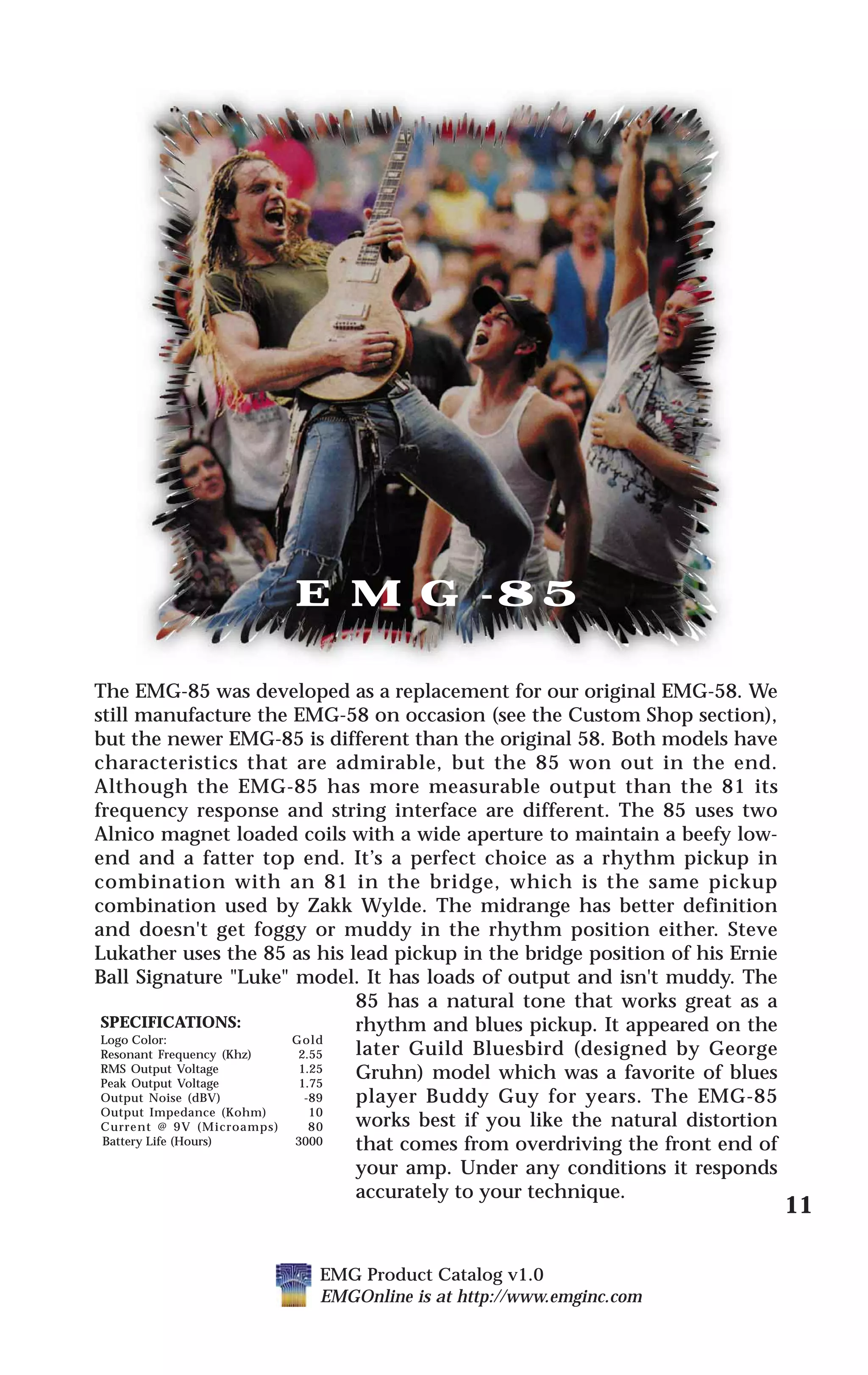 emg 85 specs