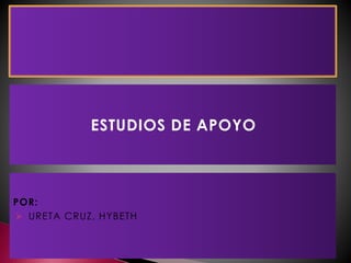 ESTUDIOS DE APOYO
POR:
 URETA CRUZ, HYBETH
 