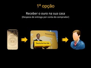 1ª opção
Receber o ouro na sua casa
(Despeza de entrega por conta do comprador)
 