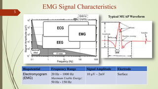 EMG Signal Characteristics
5
Typical MUAP Waveform
Biopotential Frequency Range Signal Amplitude Electrode
Electromyogram
...