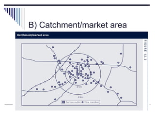 B) Catchment/market area
 