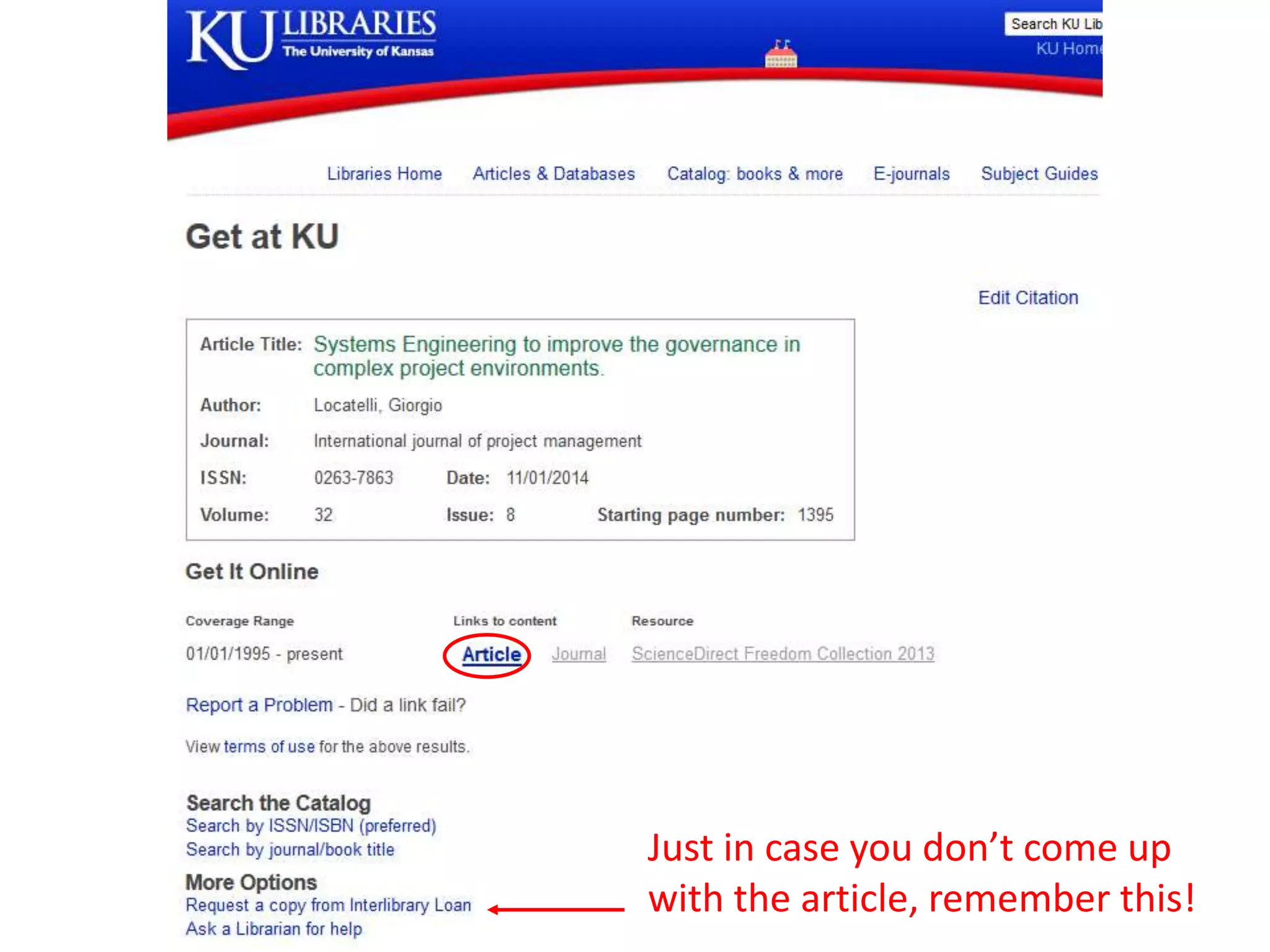 Just in case you don’t come up
with the article, remember this!
 